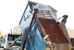 Skip Hire Ongar unloading a skip at the transfer station